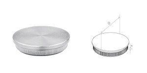 Zaślepka płaska wbijana do rury 48,3 x 2 mm - h: 2 mm - satyna