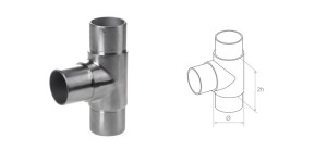 Łącznik - trójnik "T" na rurę 42,4 x 2 mm - satyna