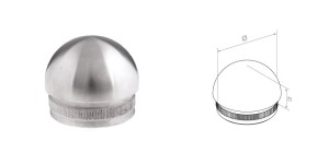 Zaślepka elipsoidalna wbijana do rury 42,4 x 2 mm - satyna